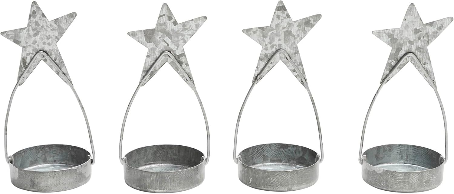 Star Tealight Holder Set Galvanized