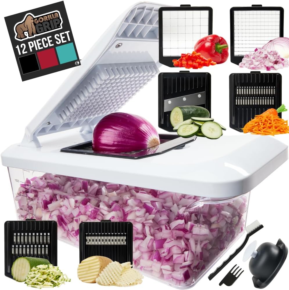 Gorilla Grip 12-Blade Vegetable Chopper BPA-Free Black