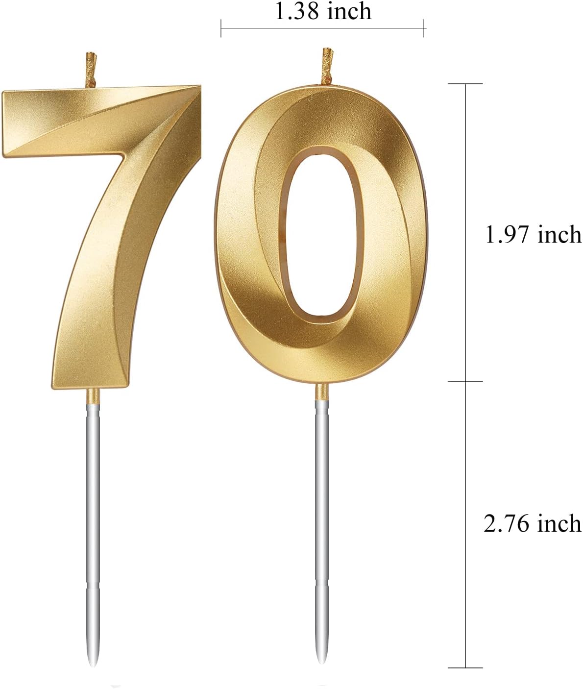 70th Birthday Candles Numbers for Cakes