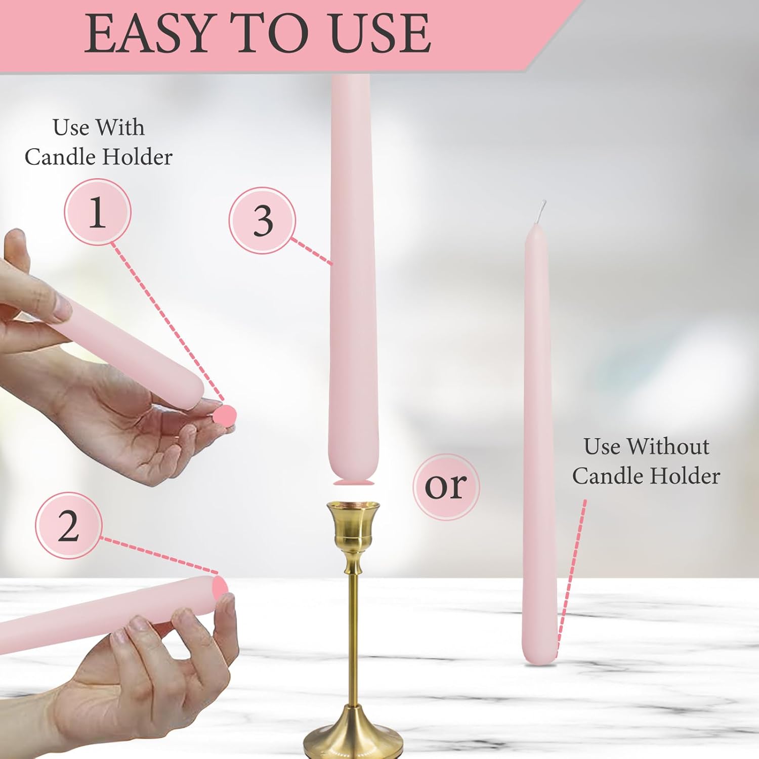 Stable Candle Adhesive Dots for Tapers
