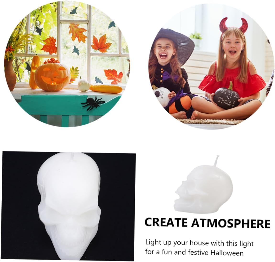 OSALADI 2-Piece Halloween Skull Light Table Centerpieces