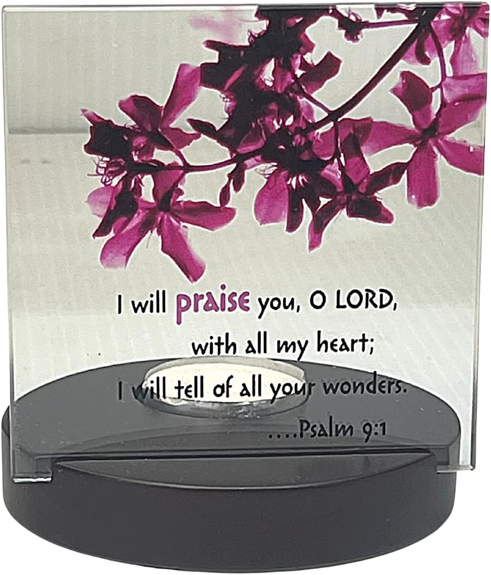 Healing Heartwarming Bible Verse Glass Plaque for Candles