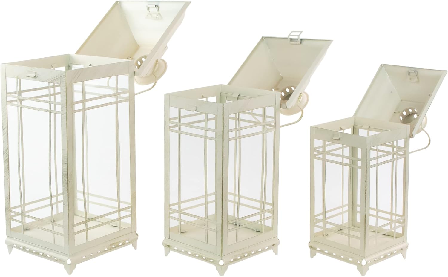 Northlight Set of Three Luxury Candle Lanterns with Brushed Gold Accents