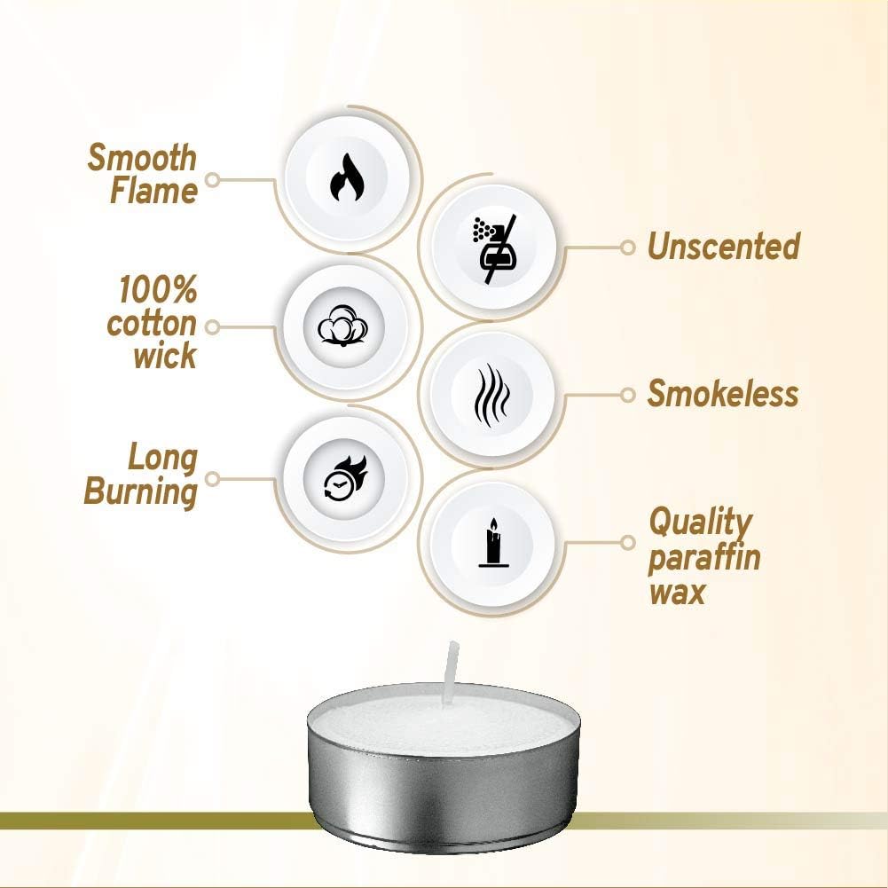 Unmatched 5 Bucket of 200 White Tea Lights - Reliable Durable and Long-Burning