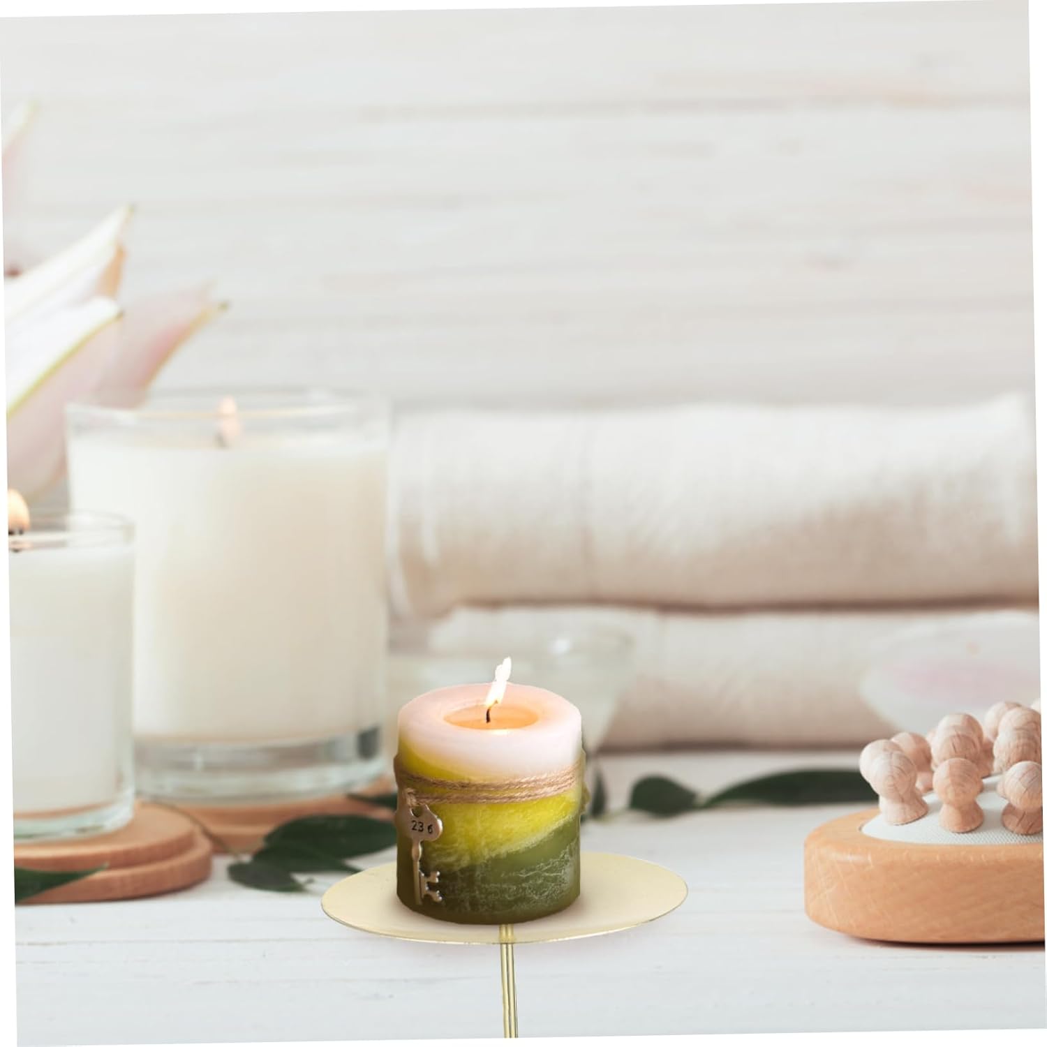 10Pcs Metal Candle Smooth Surface Holder Set