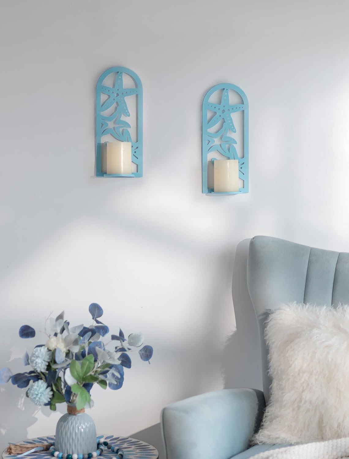 Coastal Starfish Candle Holders Set of Two