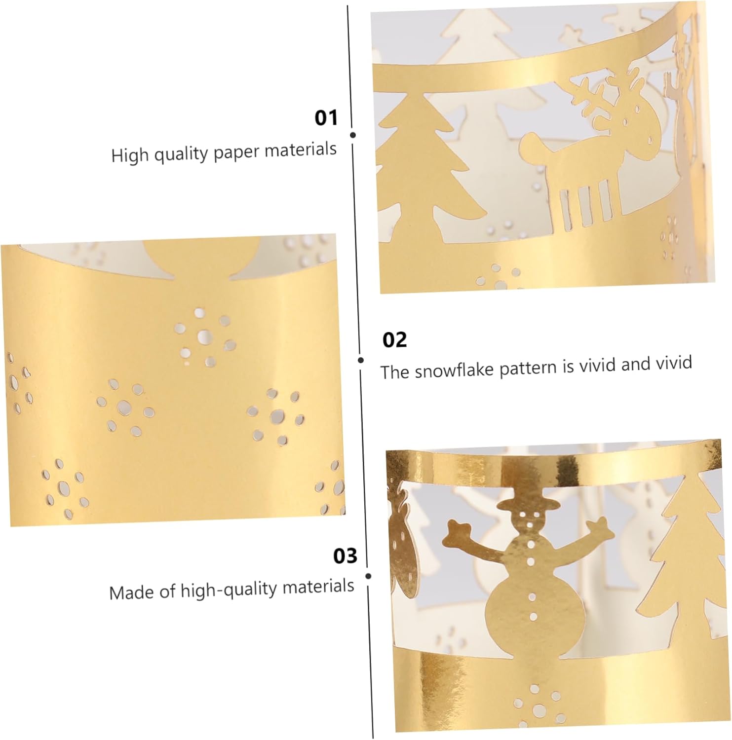 Snowflake Candle Lampshade 50 Pack for Xmas Winter Decor