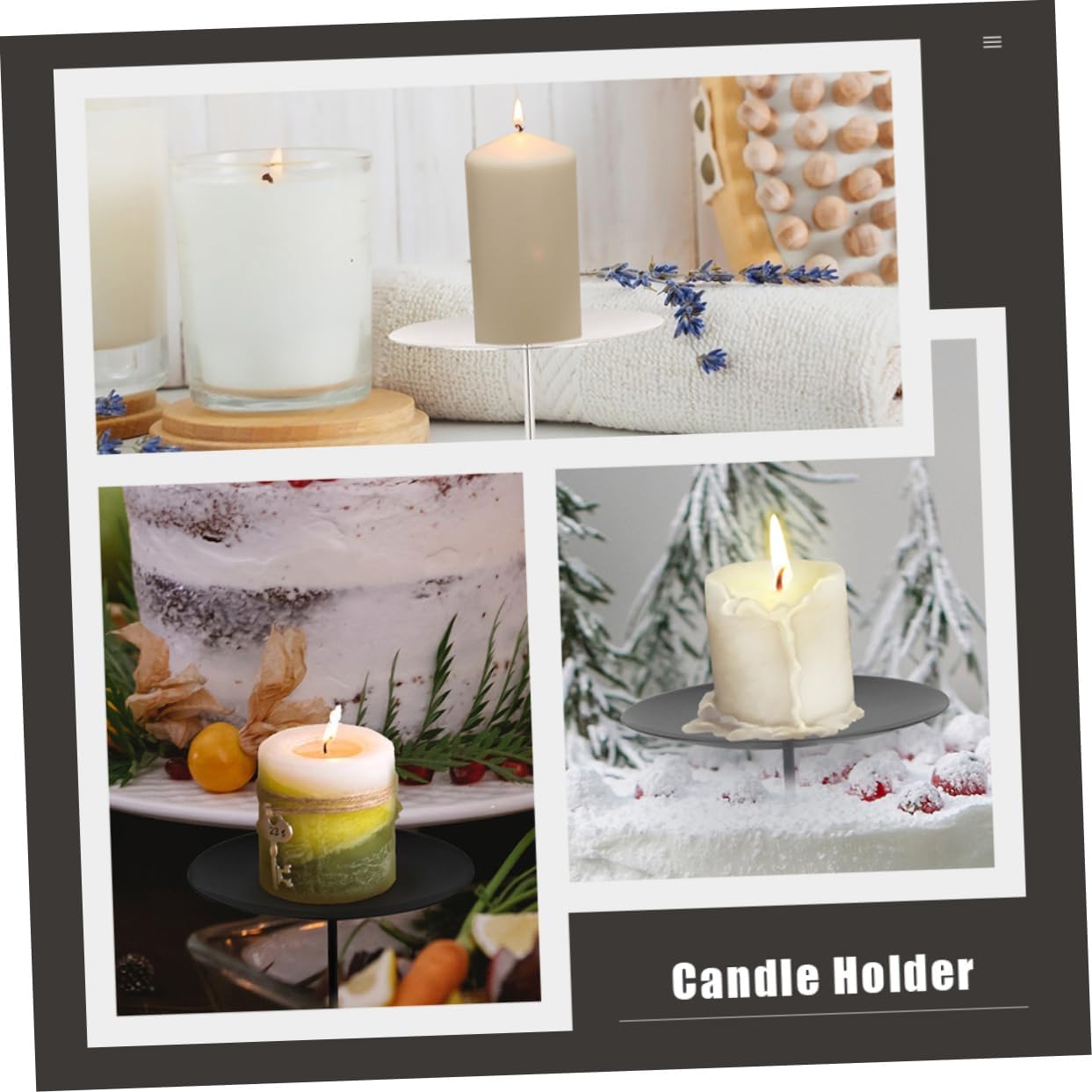 10-Piece Metal Tapered Candle Holders for Festivals Decor