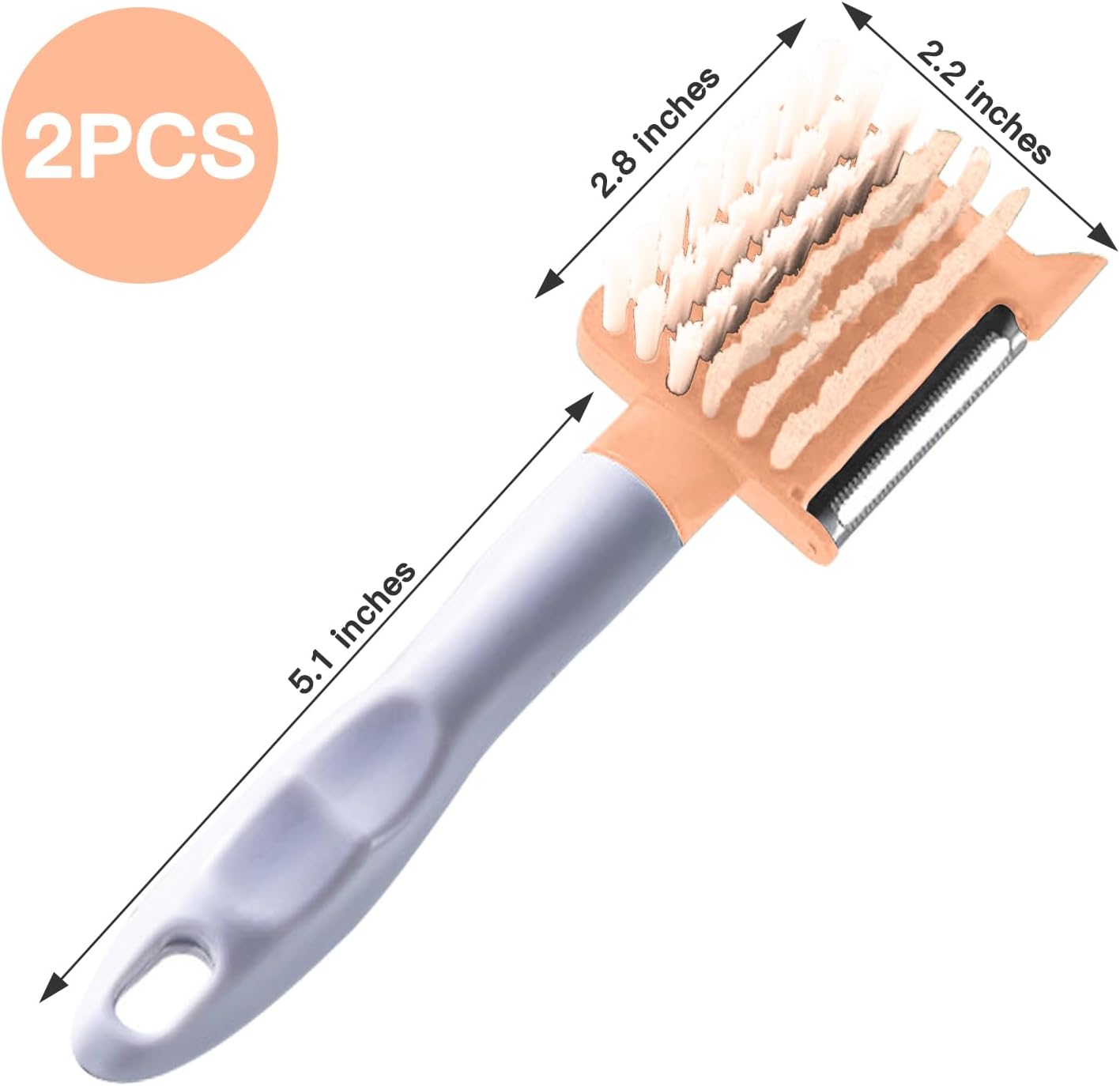 2 in 1 Vegetable Brush and Julienne Peeler