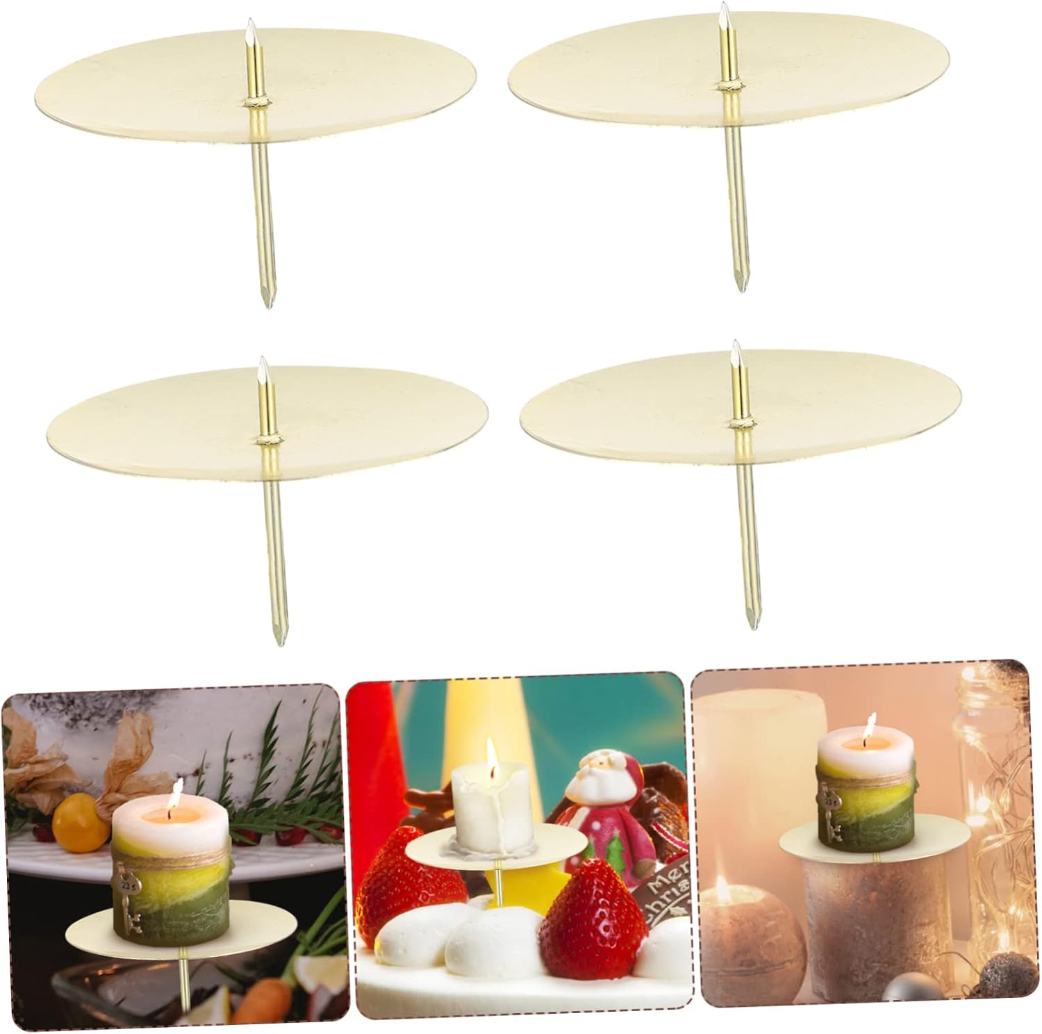 10Pcs Metal Candle Smooth Surface Holder Set