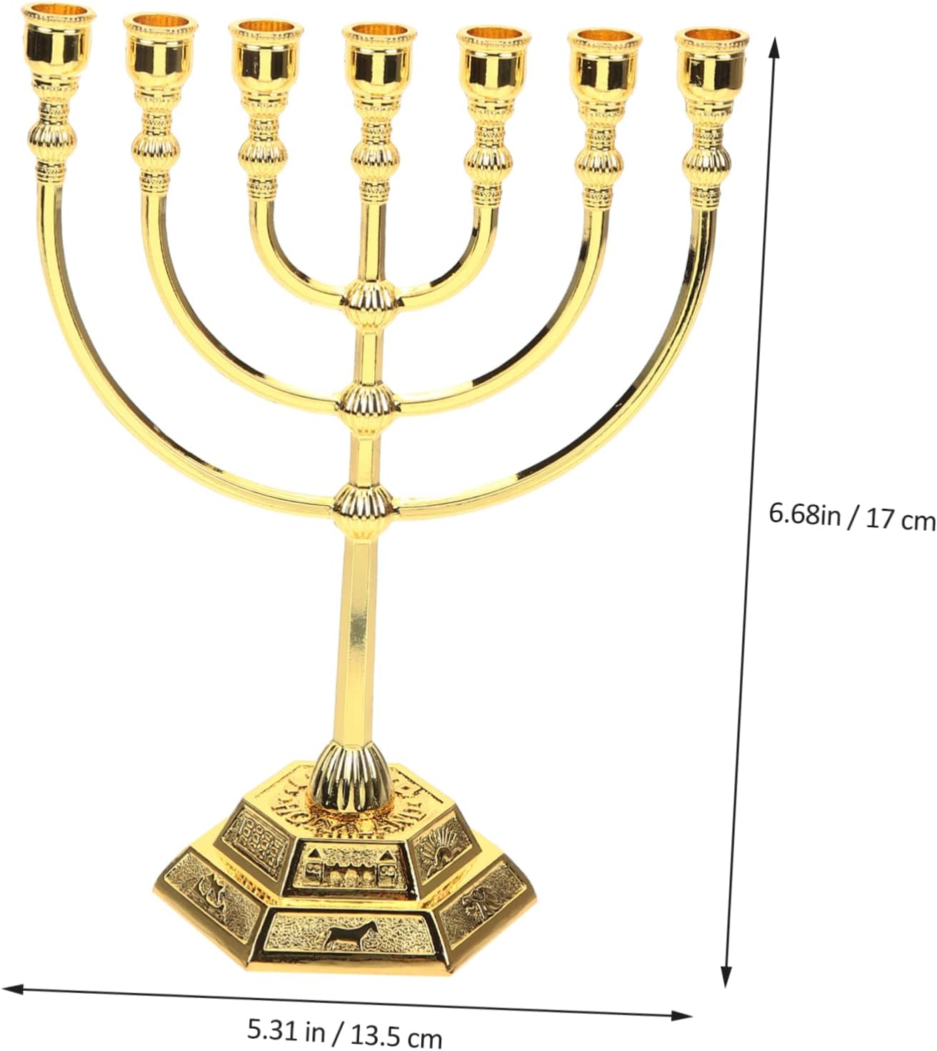 7-Piece Israeli Metal Candlestick Set for Home or Church