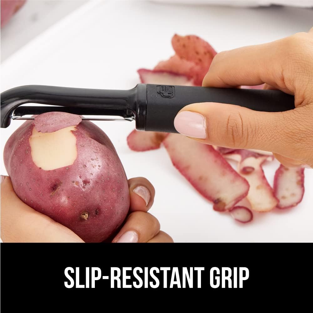 GORILLA GRIP Sharp Stainless Steel Vegetable Peeler Comfortable Handle Dishwasher Safe