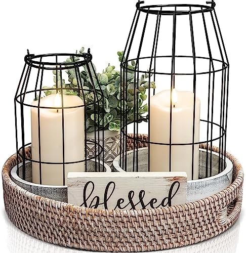 Stylish Rustic Lanterns Set of 2