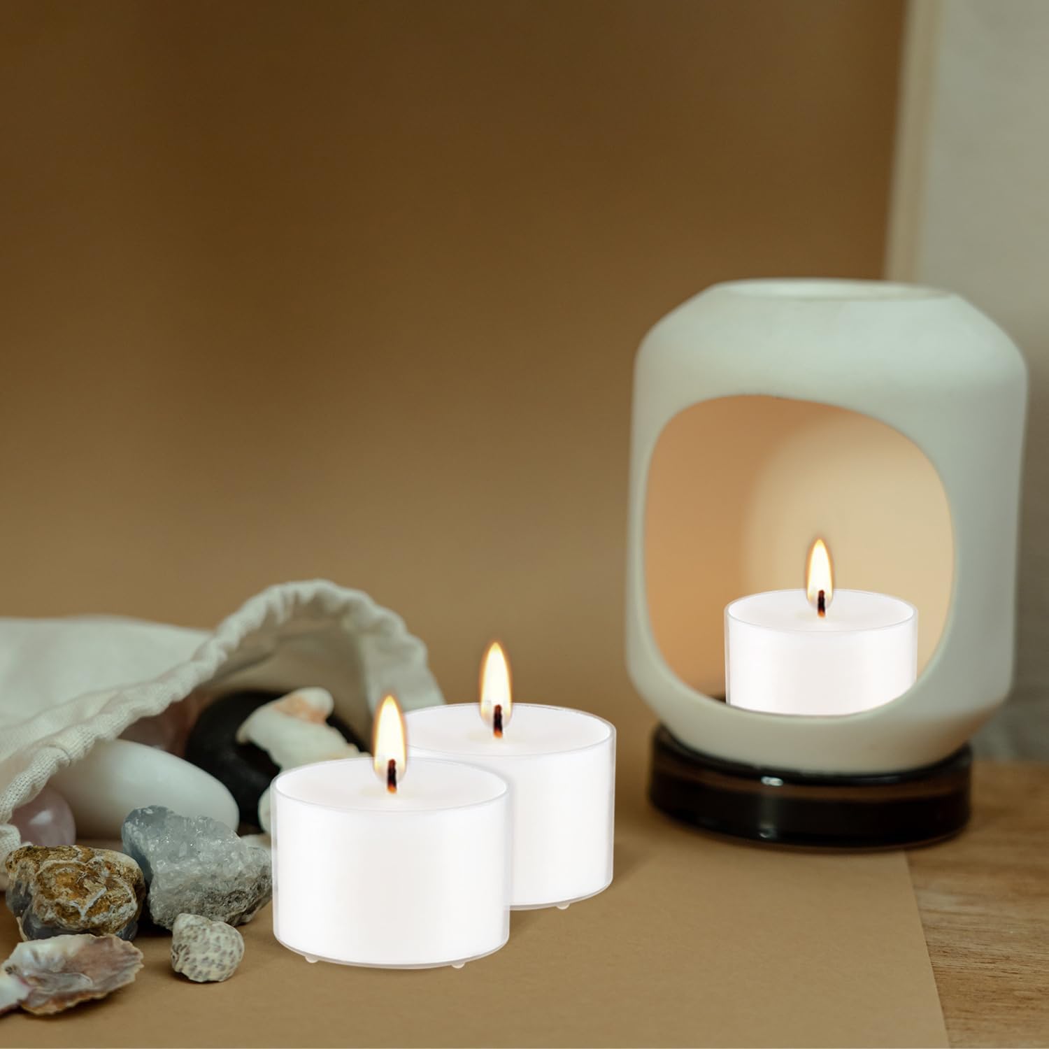 Relaxing scented tealight candles vanilla fragrance bulk set of 50