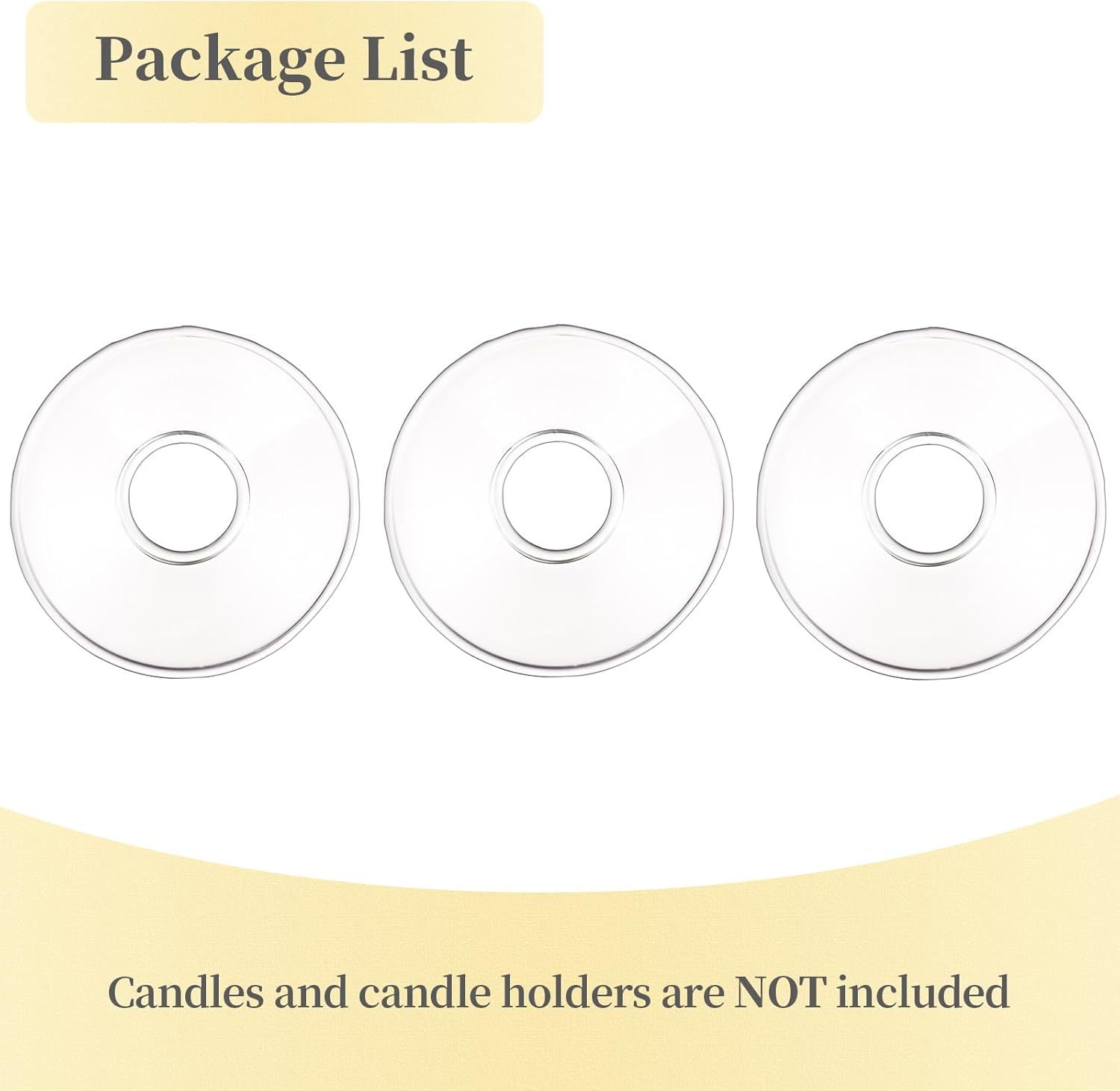 Hewory Glass Bobeches for Candle Drip Catcher