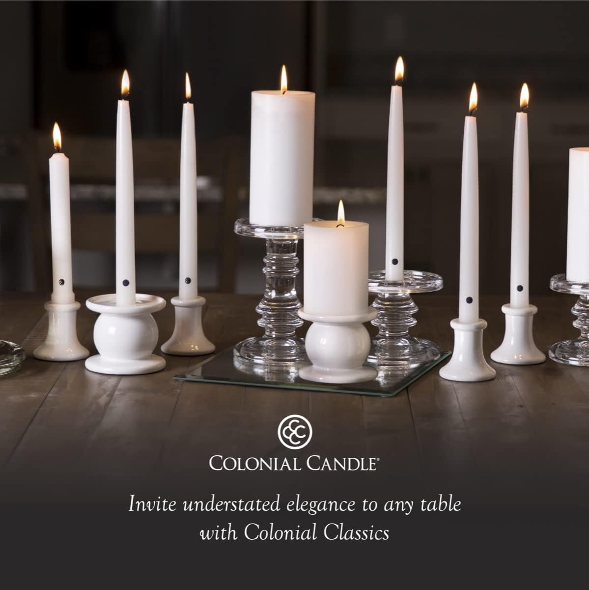 Elegant Fall Scent 8-Inch Taper Candles - Pack of 12