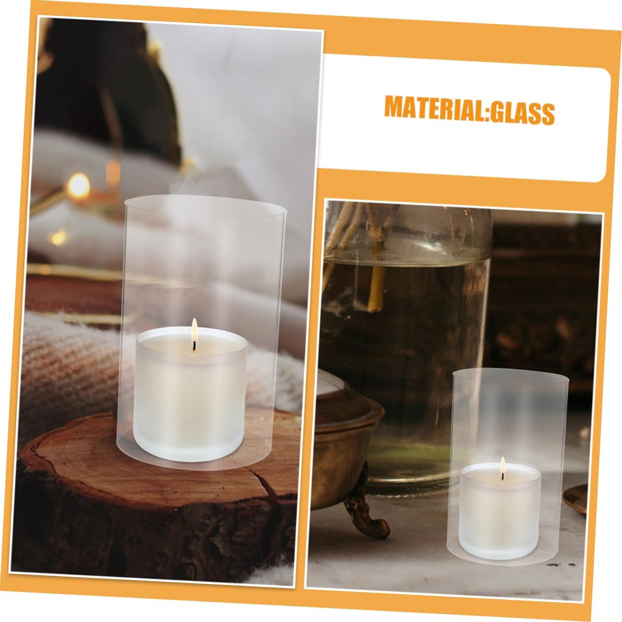 PrettyZoom Clear Glass Candle Holder Sleeve Elegant Design