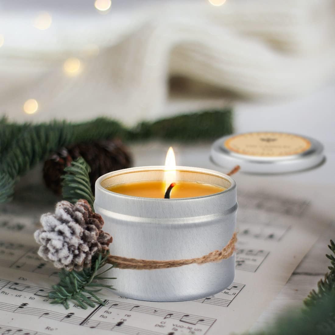 4pk Pure Beeswax Emergency Travel Candles - Honey Scent Natural Safe