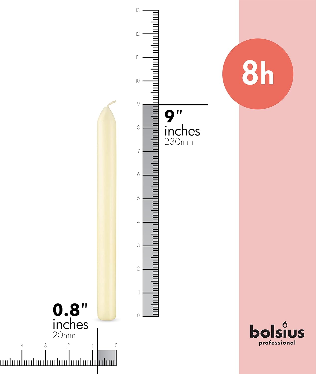 BOLSIUS Ivory Dinner Candles - 10-Pack
