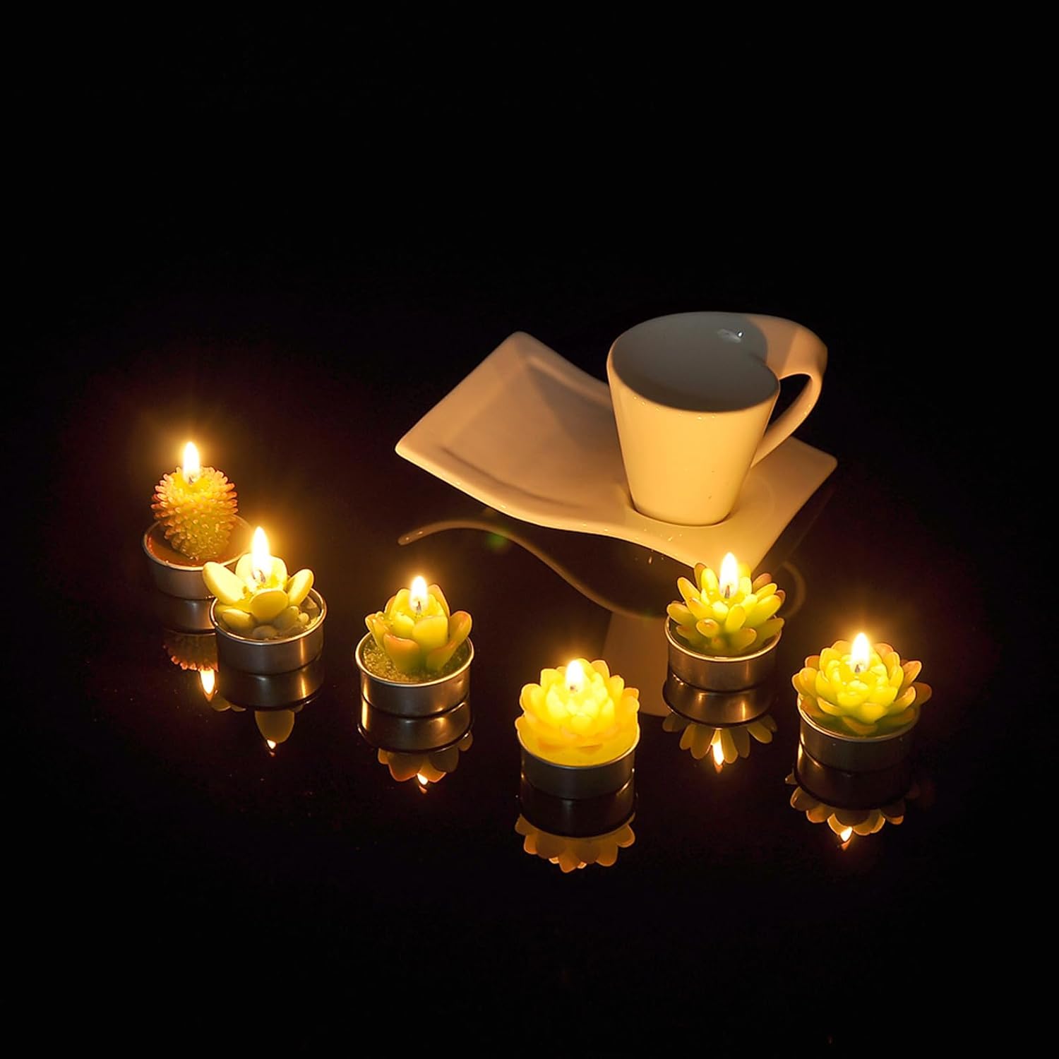 Elegant Cactus Tealight Candles