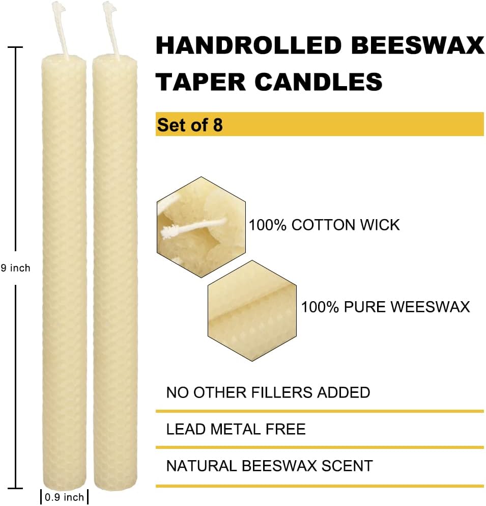 AGLARY 8 x 9 Taper Candles