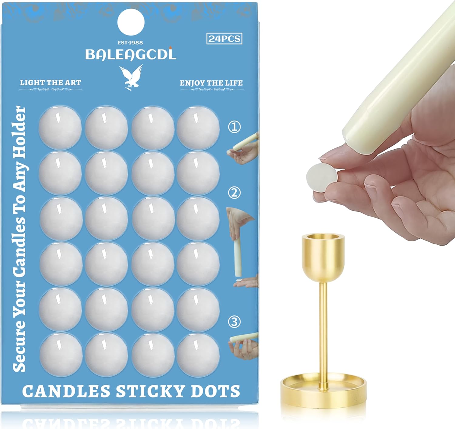 Securely Stick to Any Surface Zechkavaa White Wax Candle Adhesive Dots