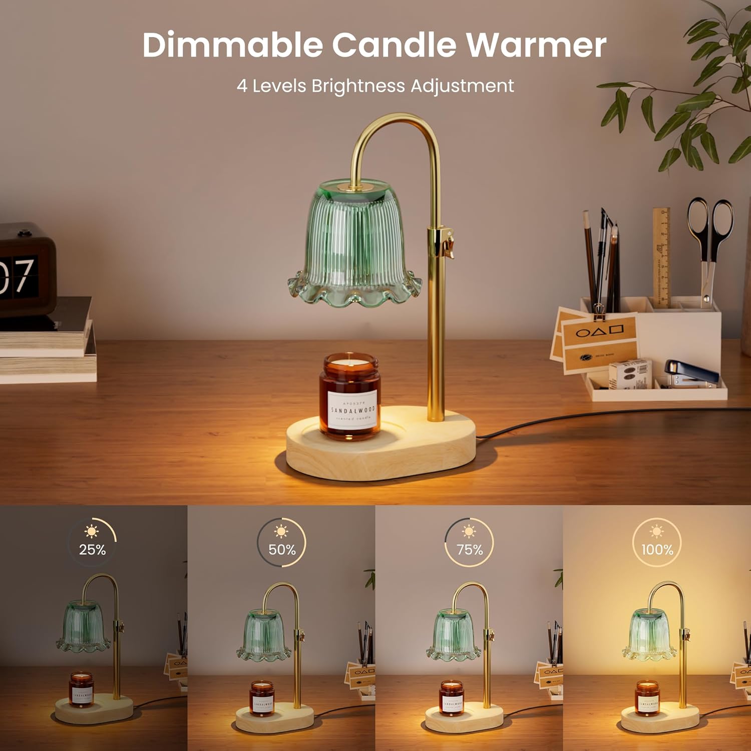 Glarepo Candle Warmer Lamp -adjustable stylish for Scented Candles