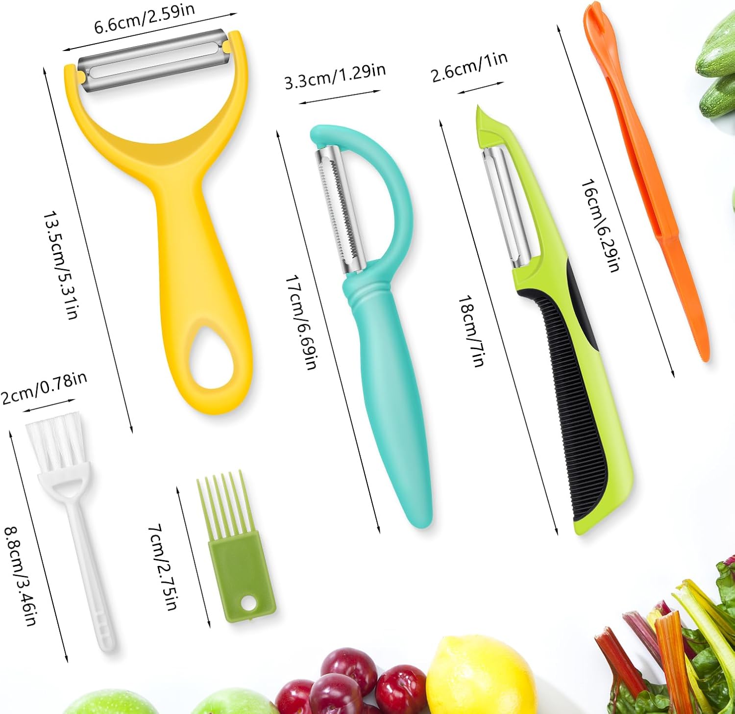 Upgrade Stainless Steel Potato Peeler - 6PCS Kitchen Tool with Easy Peeling Ergonomic Design