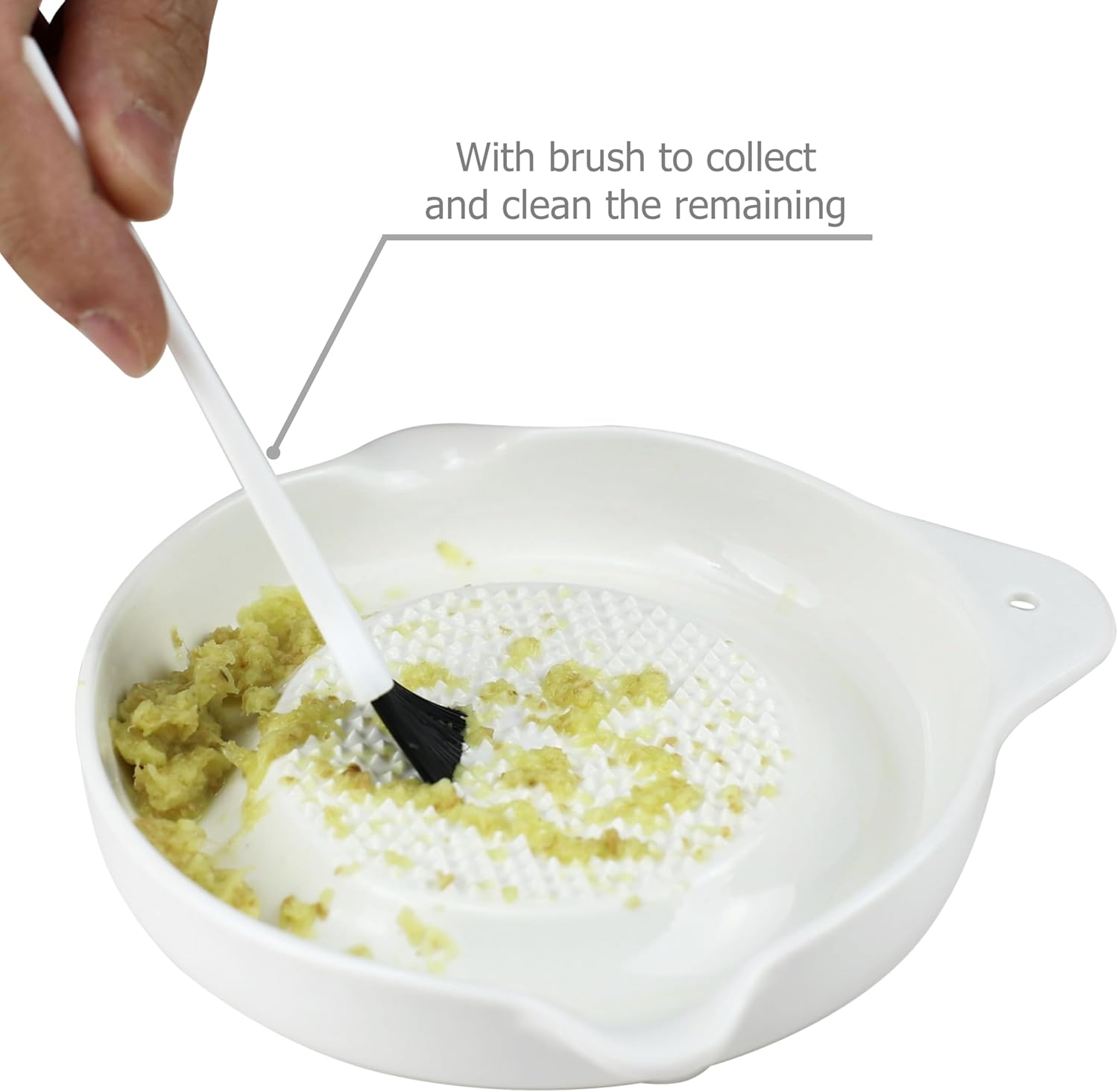 EIKSS Ceramic Grater Set with Spoon and Brush