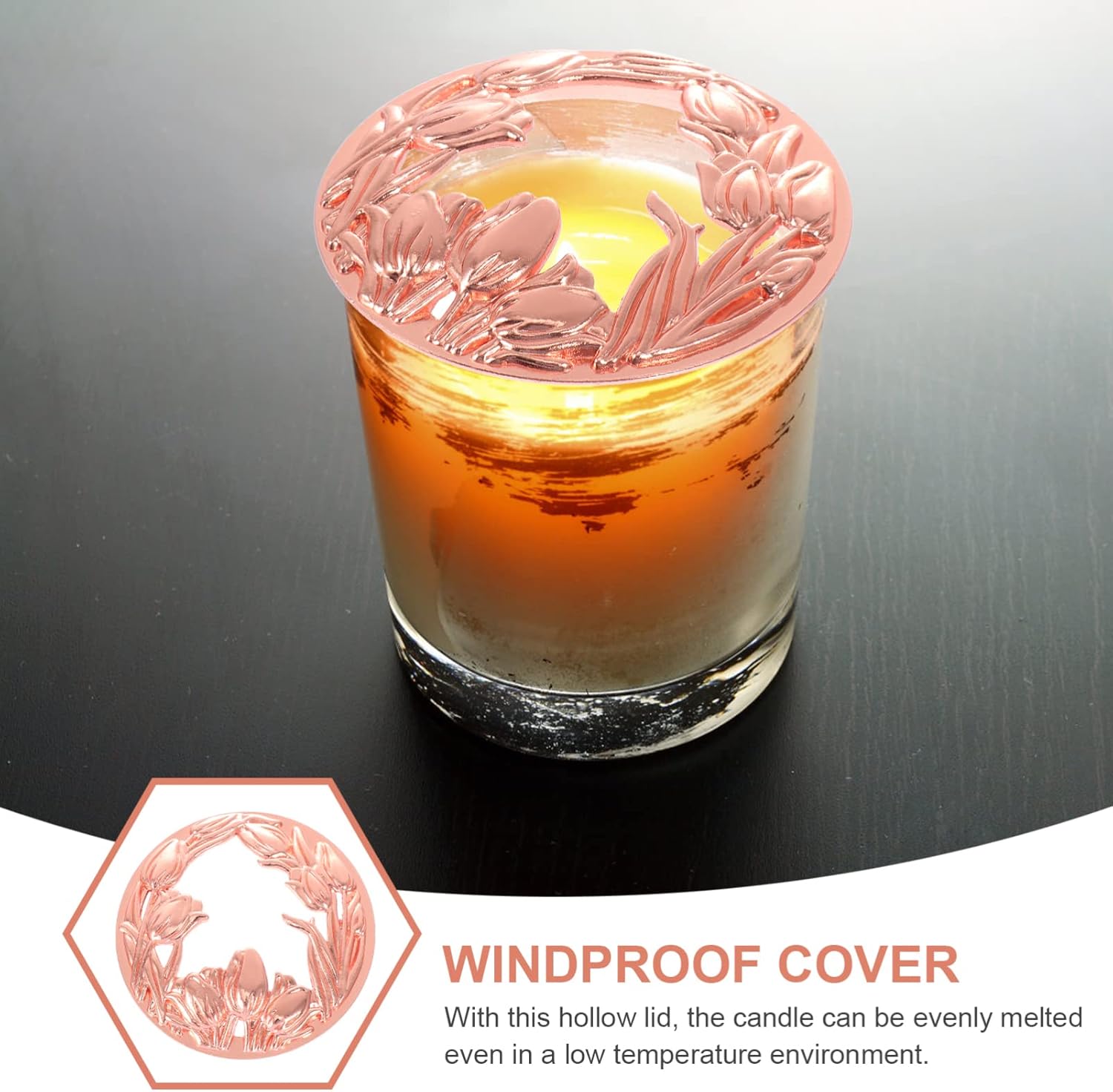 VOSAREA Rose Gold Metal Candle Shade