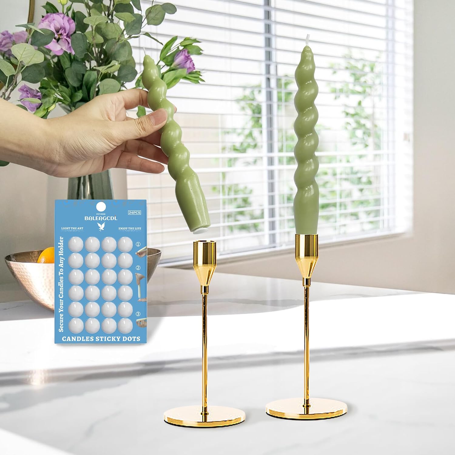 Securely Stick to Any Surface Zechkavaa White Wax Candle Adhesive Dots