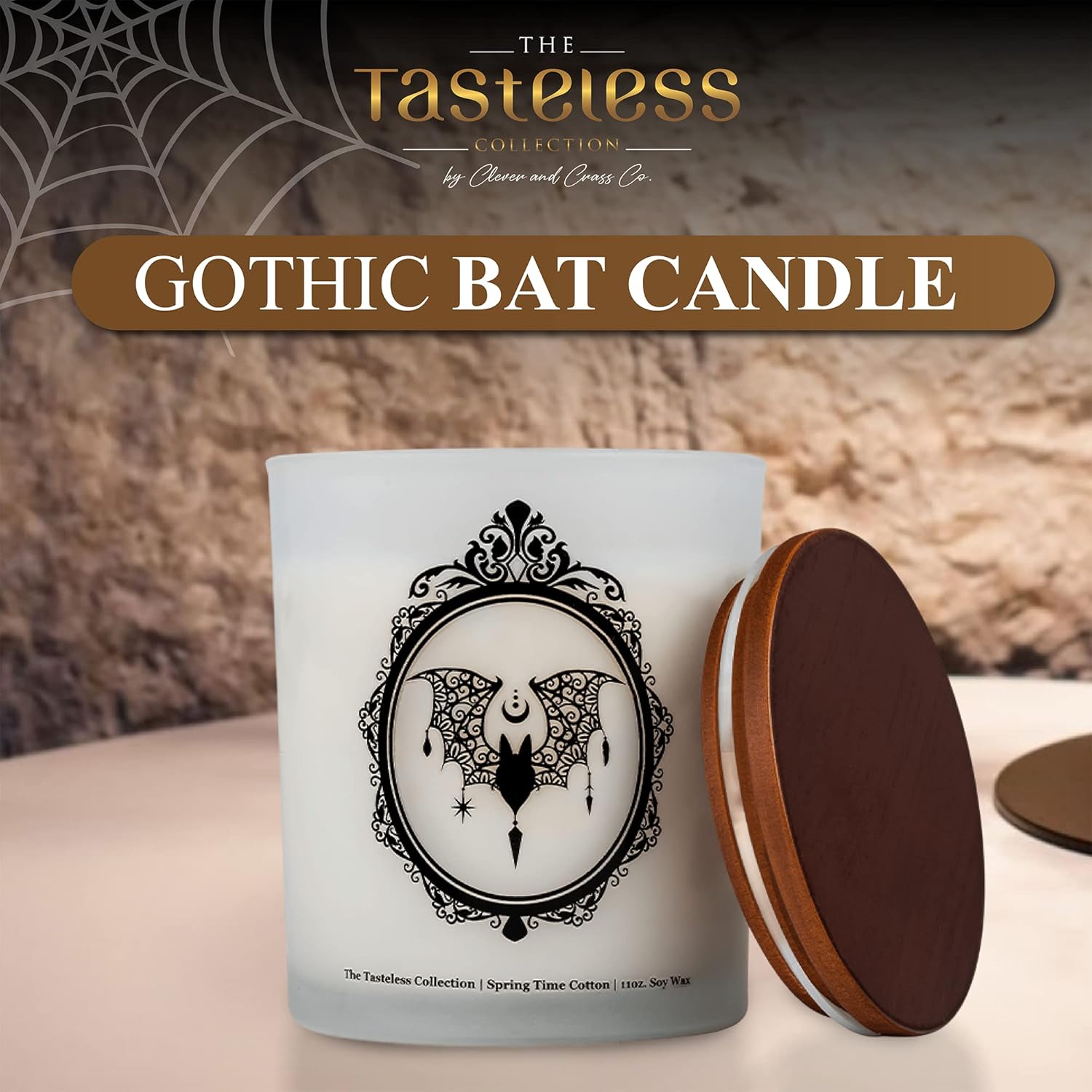 Gothic Bat Candle Black and White Home Decor