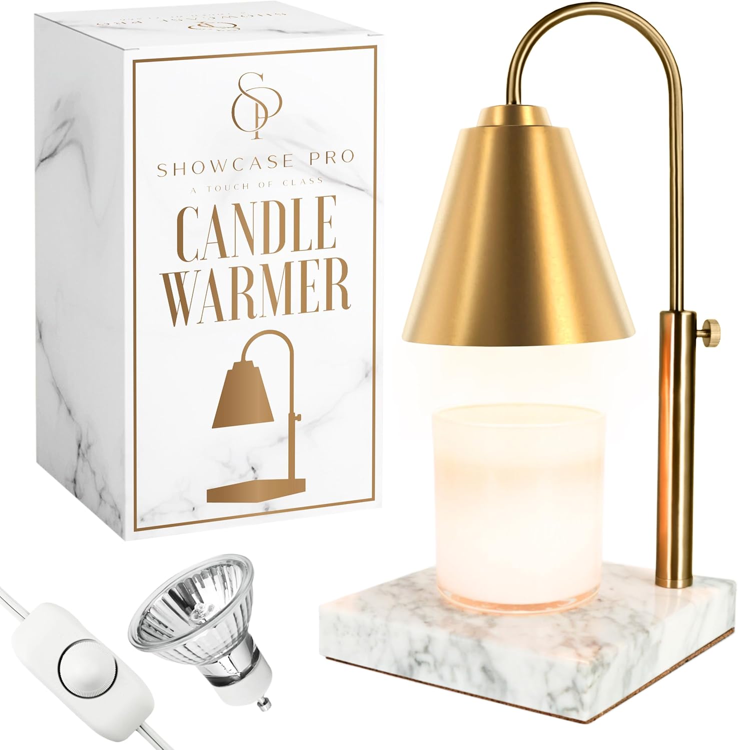 Adjustable Gold Candle Warmer with Phthalic Acid Wax for Mothers Day Birthdays