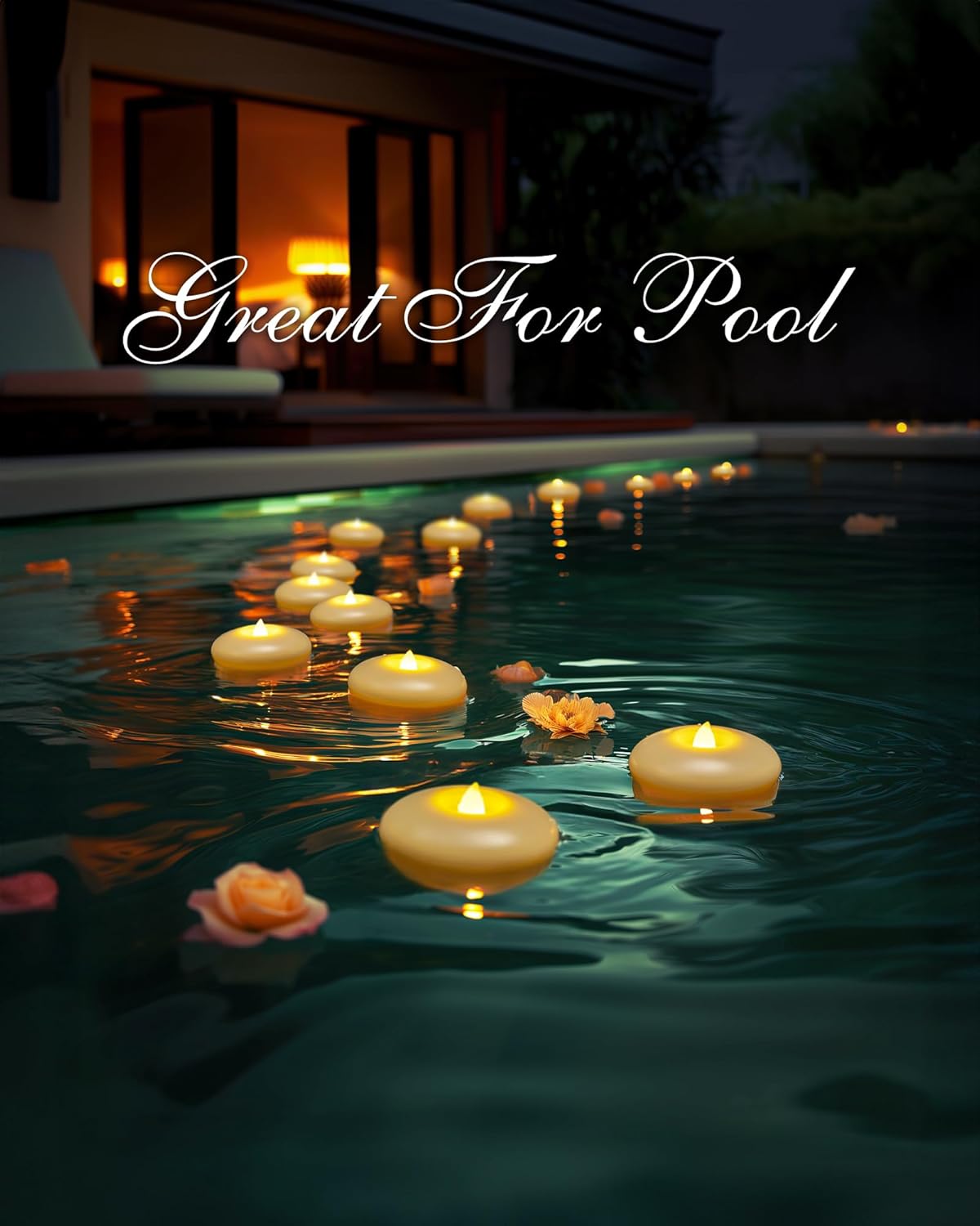 Homemory 24 Pack 3 Flameless LED Floating Candles Ivory Base