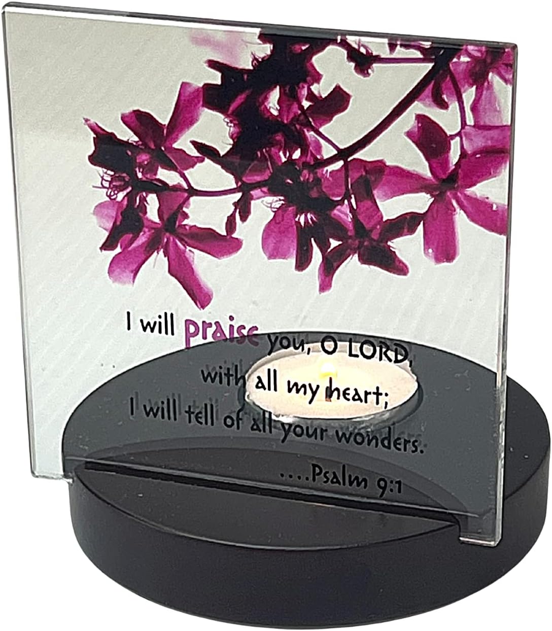 Healing Heartwarming Bible Verse Glass Plaque for Candles