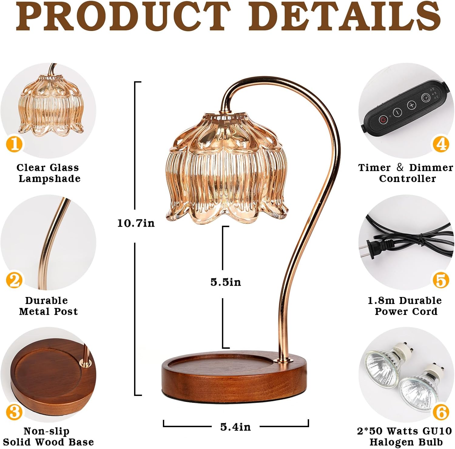 Gradient Candle Glass Lamp Timer for Home Dcor