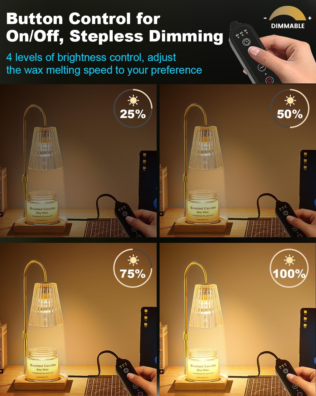 Soo canceled Candle Warming Lamp Adjustable Height