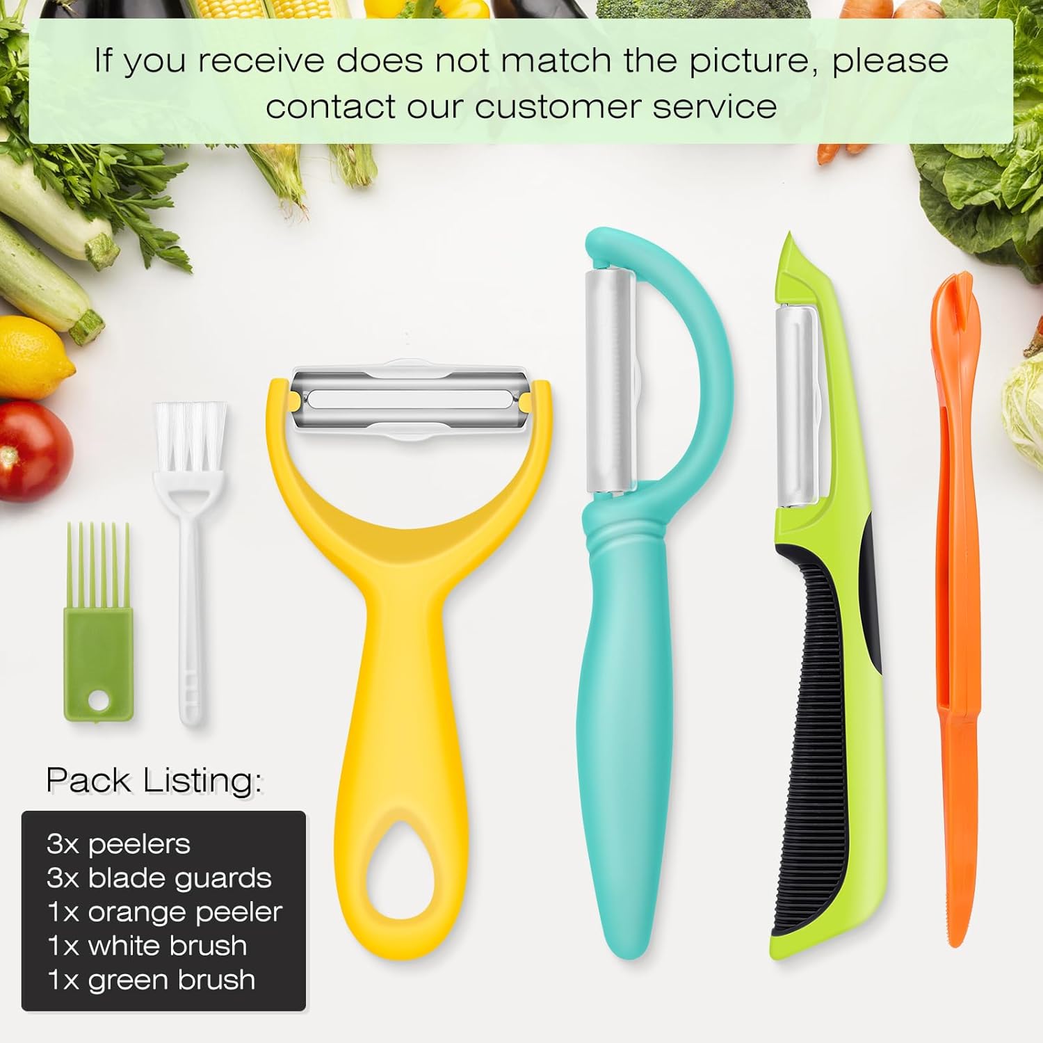 Upgrade Stainless Steel Potato Peeler - 6PCS Kitchen Tool with Easy Peeling Ergonomic Design