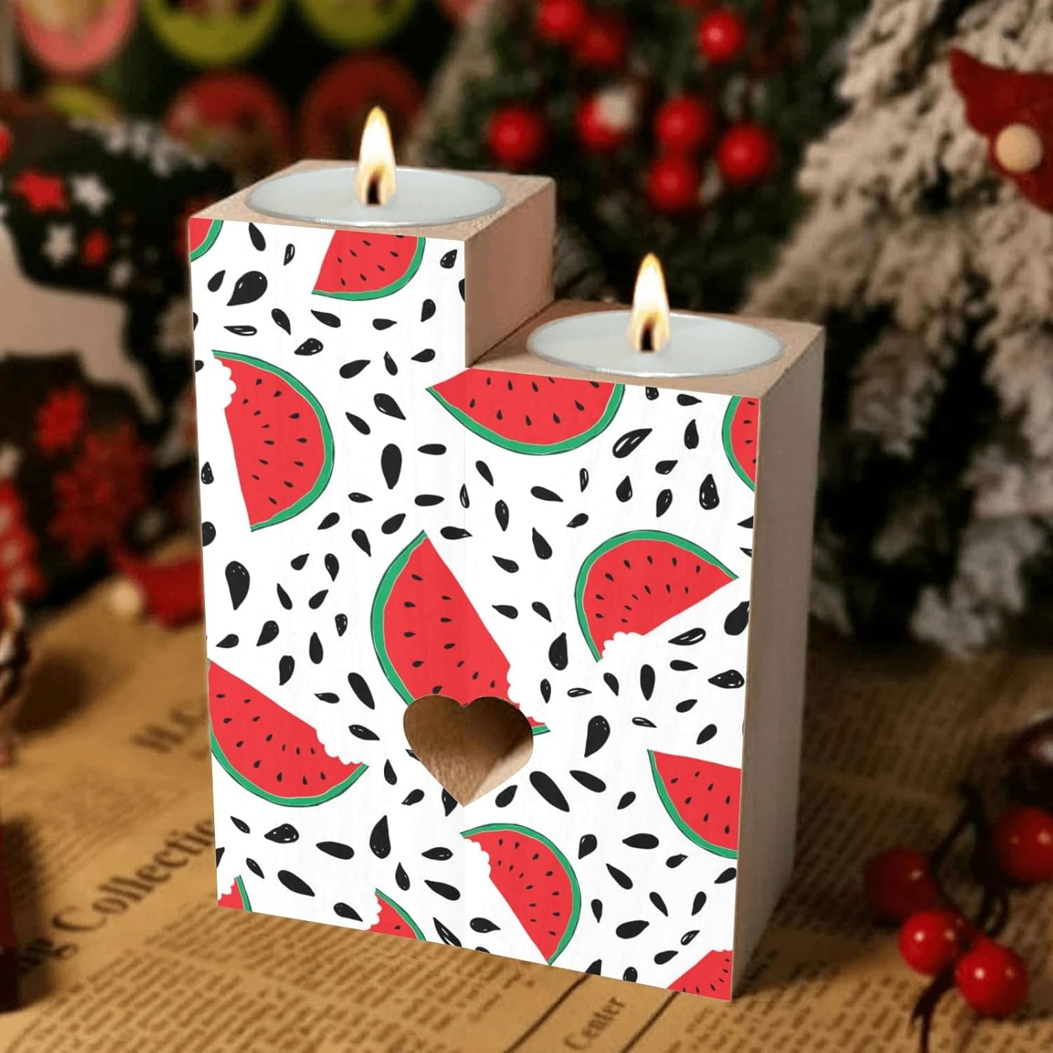 Delightful Watermelon Pattern Candle Holders