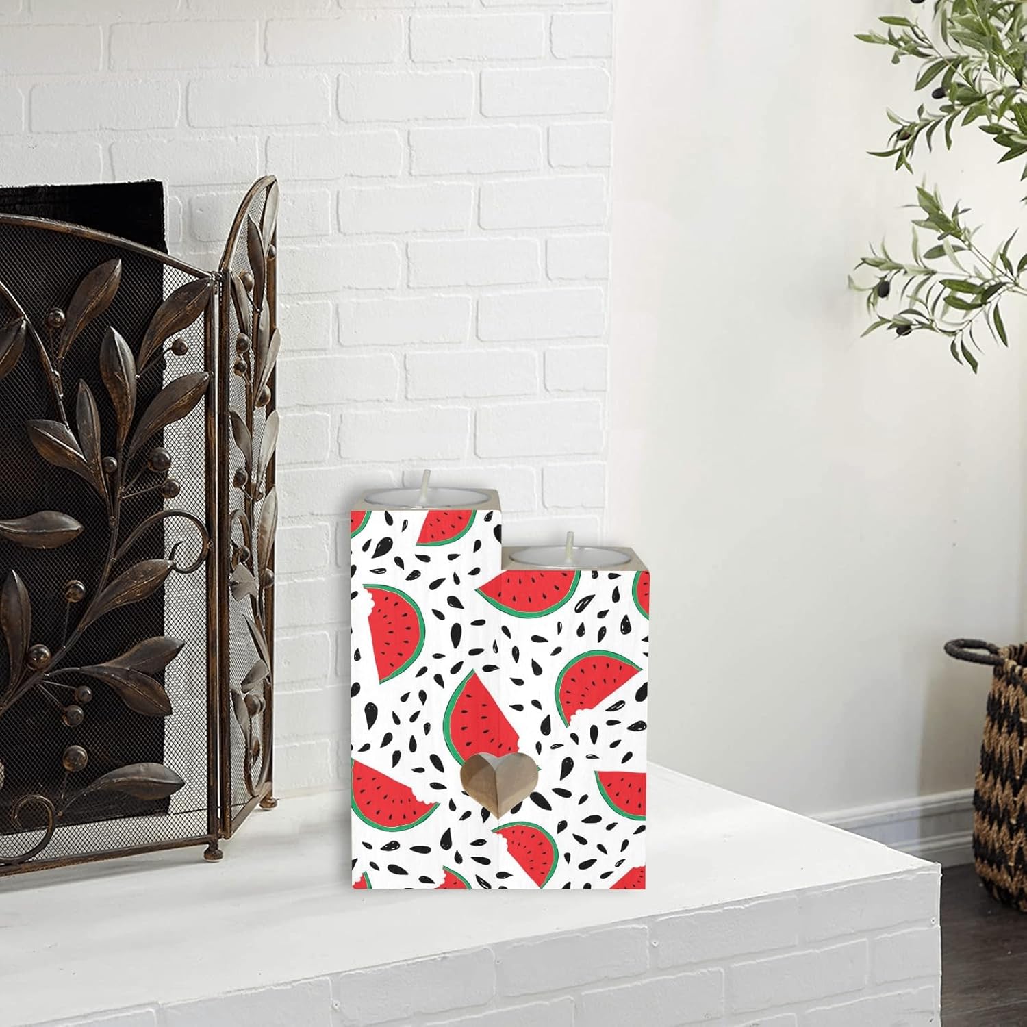 Delightful Watermelon Pattern Candle Holders