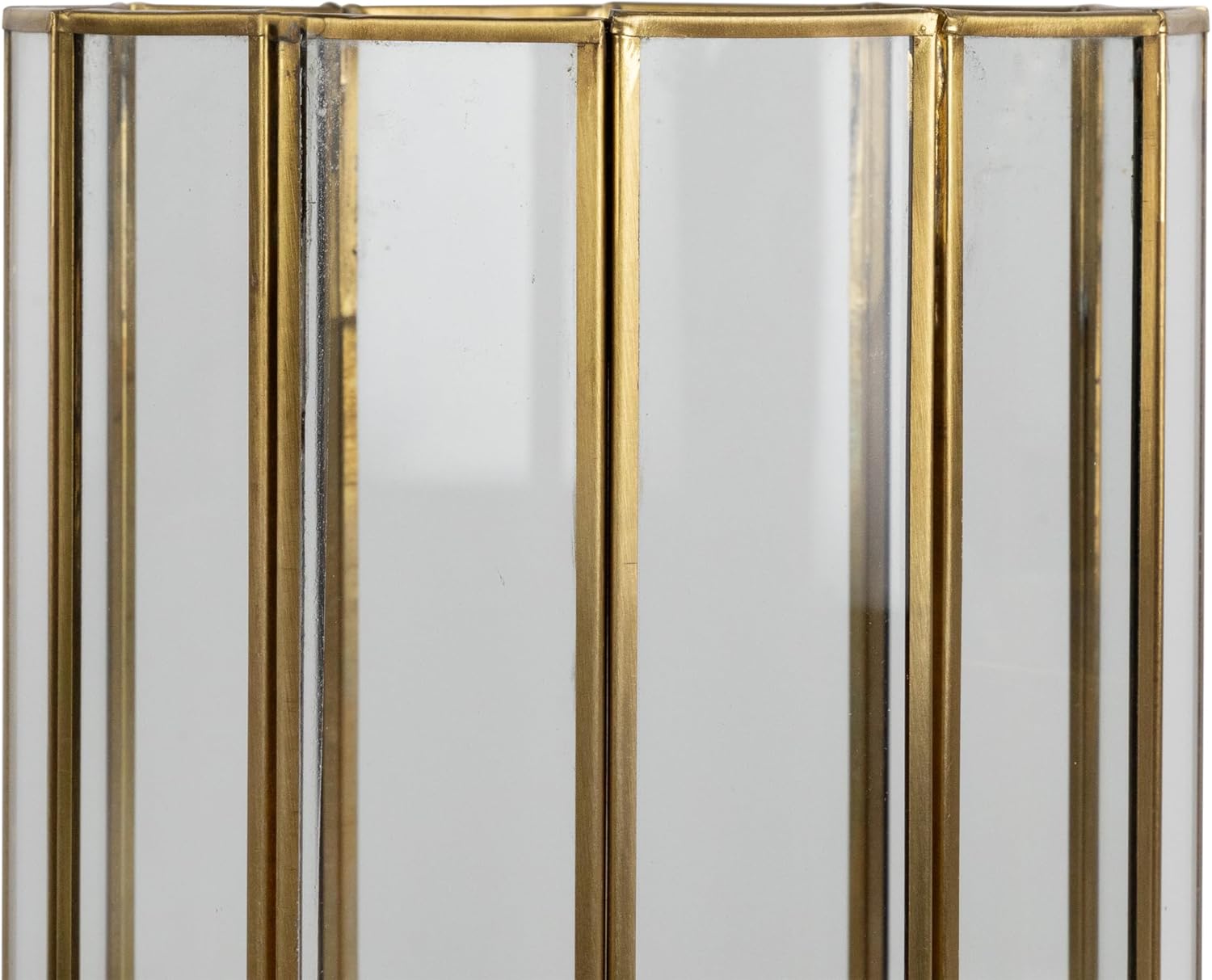 Weatherproof hurricane mirrored candle holders set of 2 in brass 1175 inch