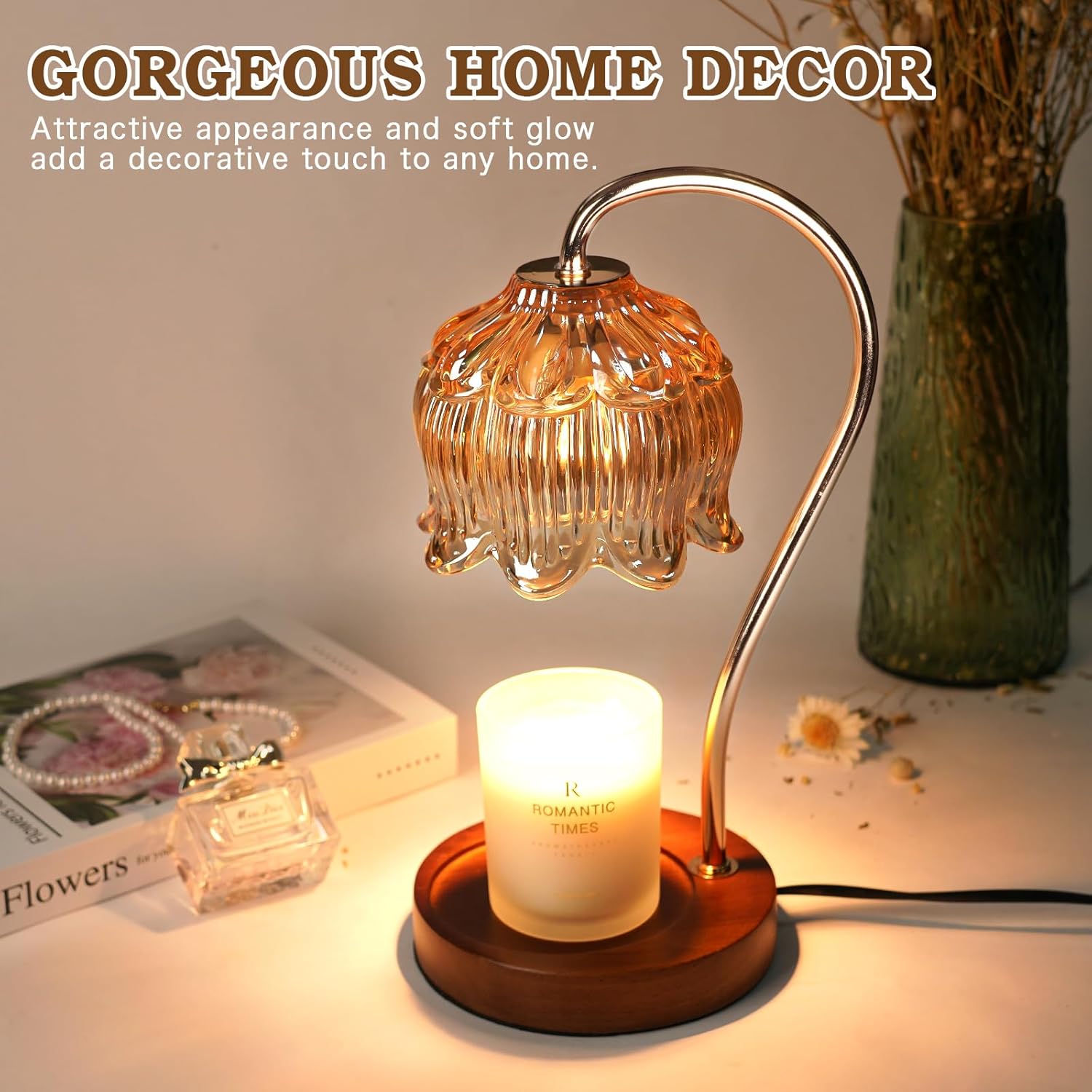 Gradient Candle Glass Lamp Timer for Home Dcor