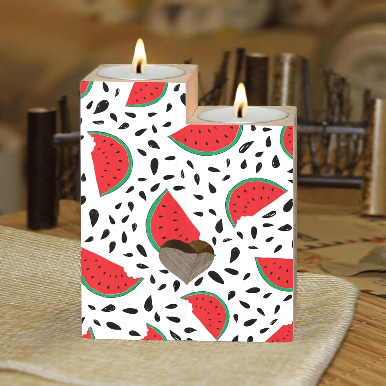 Delightful Watermelon Pattern Candle Holders