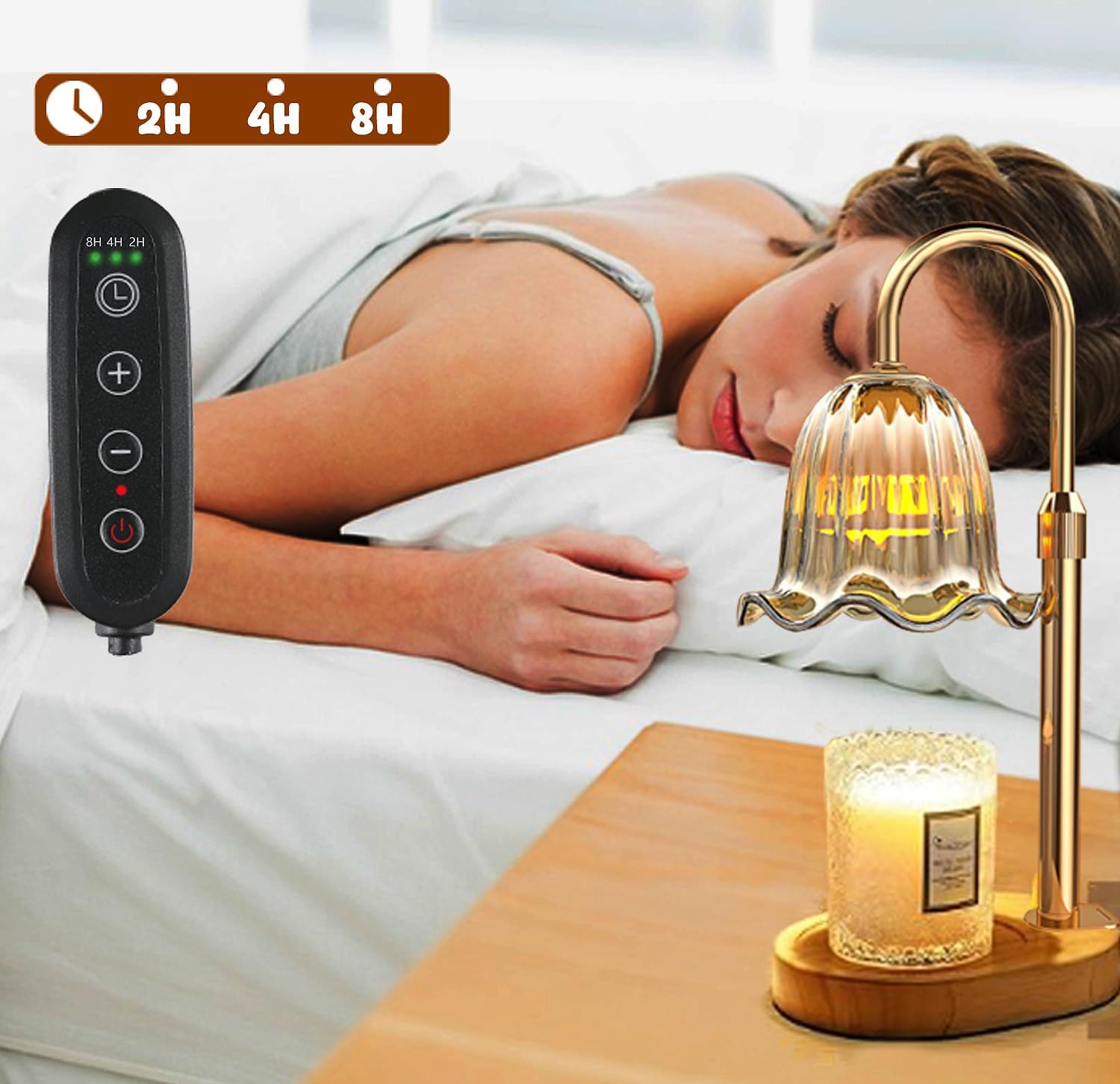 Adjustable Candle Warmer Lamp - dimmer control flameless safe elegant and practical