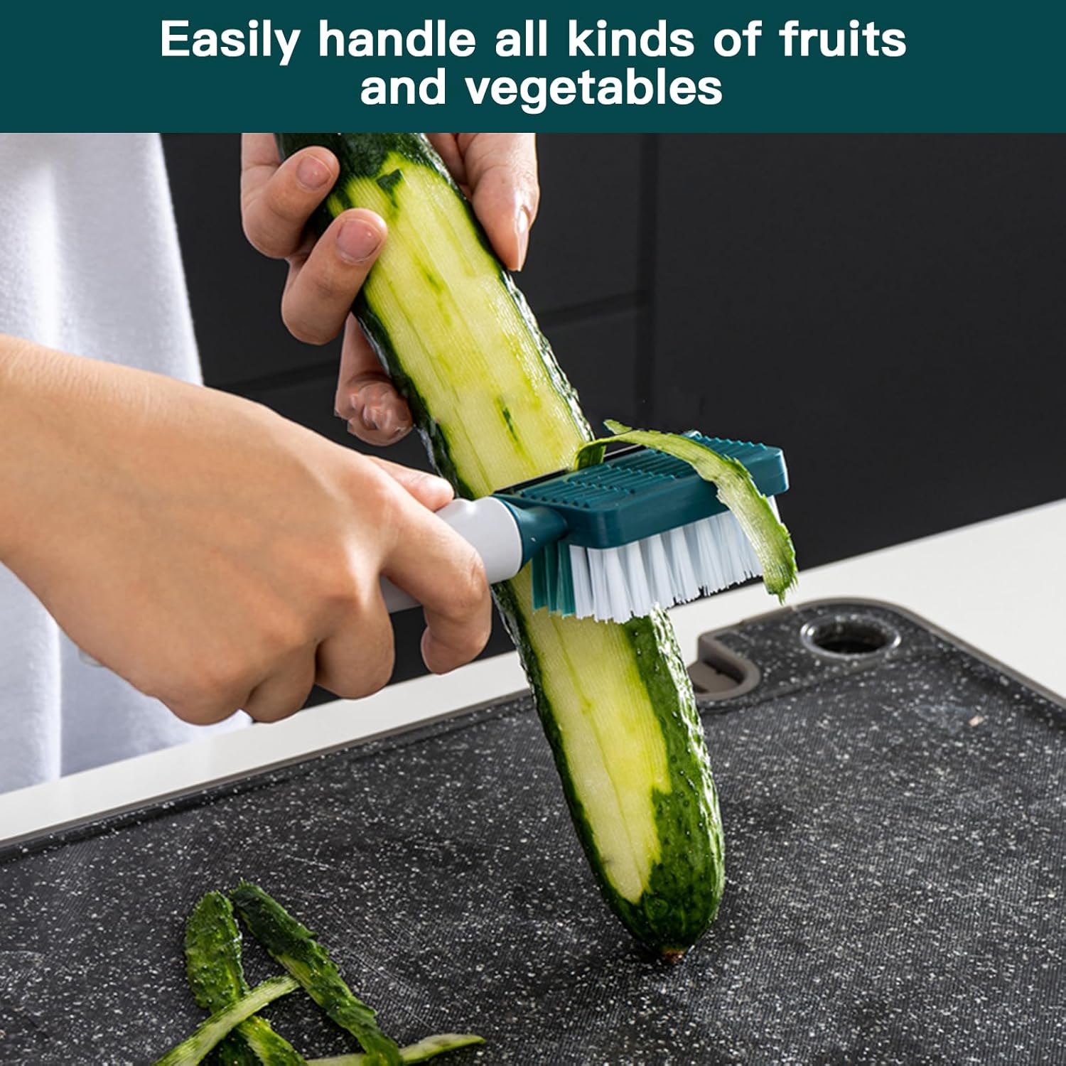Dual-Function Vegetable Brush Julienne Peeler