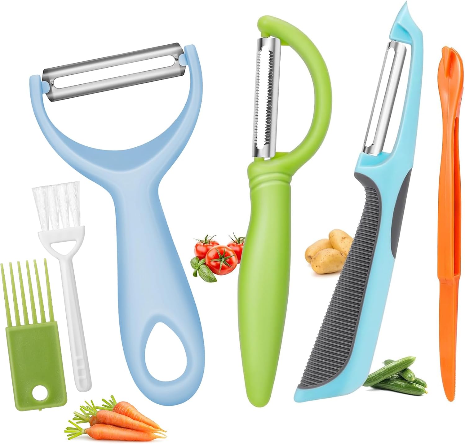 Senbowe 6PCS Stainless Steel Vegetable Peeler Set