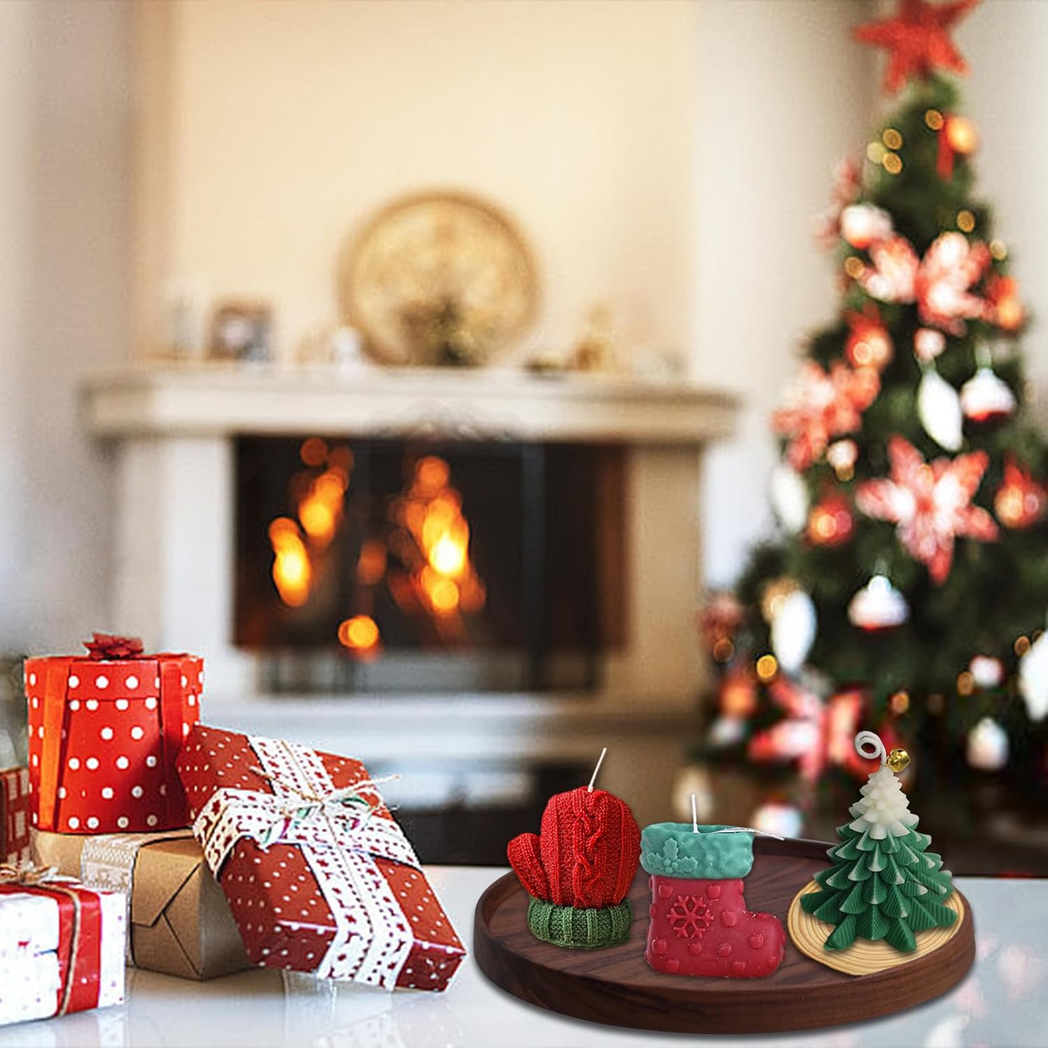 Eefaiphe Christmas Scented Candles Tree Glove Socks Shape
