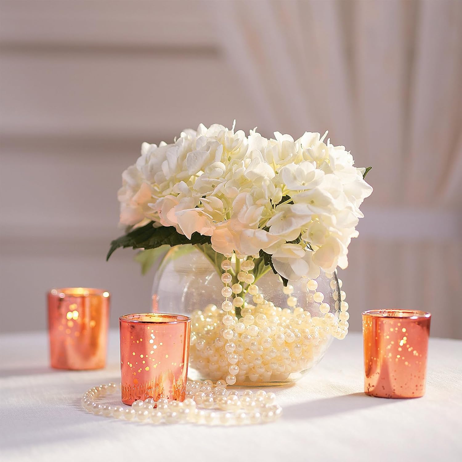 Fun Express - Elegant Speckled Glass Votive Candle Holders for Weddings