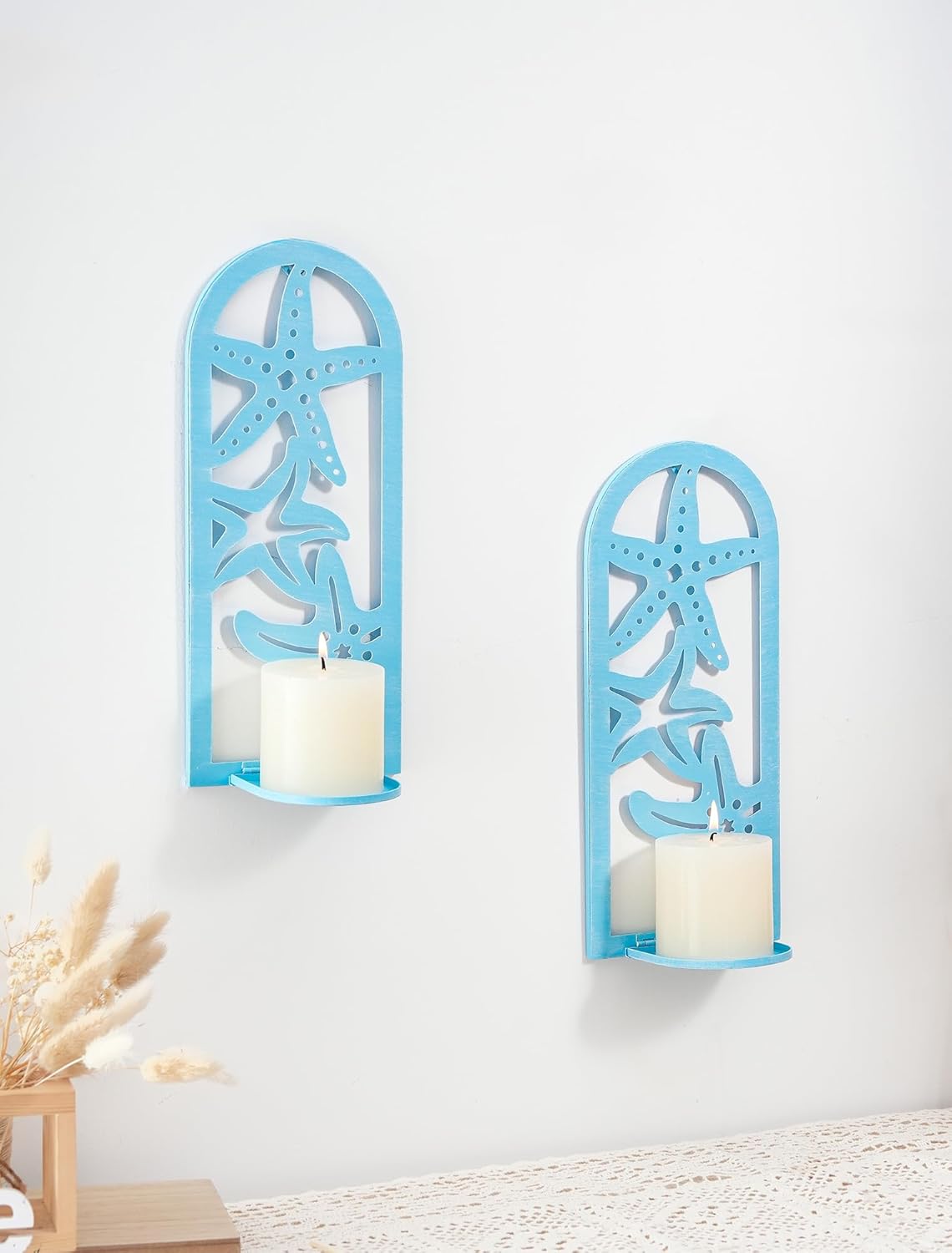 Coastal Starfish Candle Holders Set of Two
