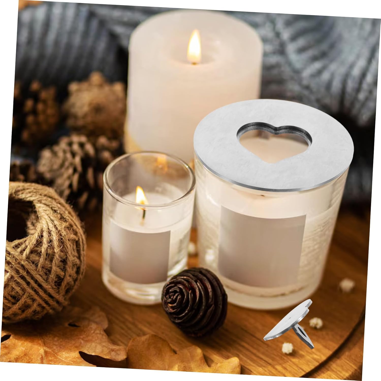 Sturdy Metal Candle Shade Heartprint Design